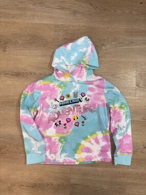 Minecraft Kids' Tie-Dye Adventure Hoodie - Pink & Blue